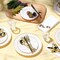 PREMIUM 60 Pc Ivory Scalloped Plastic Plates with Gold Trim – 30 Dinner & 30 Dessert Nice Plastic Plates for Party